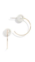 Rebecca Minkoff Sophia Pearl Topped Small Hoop Earrings