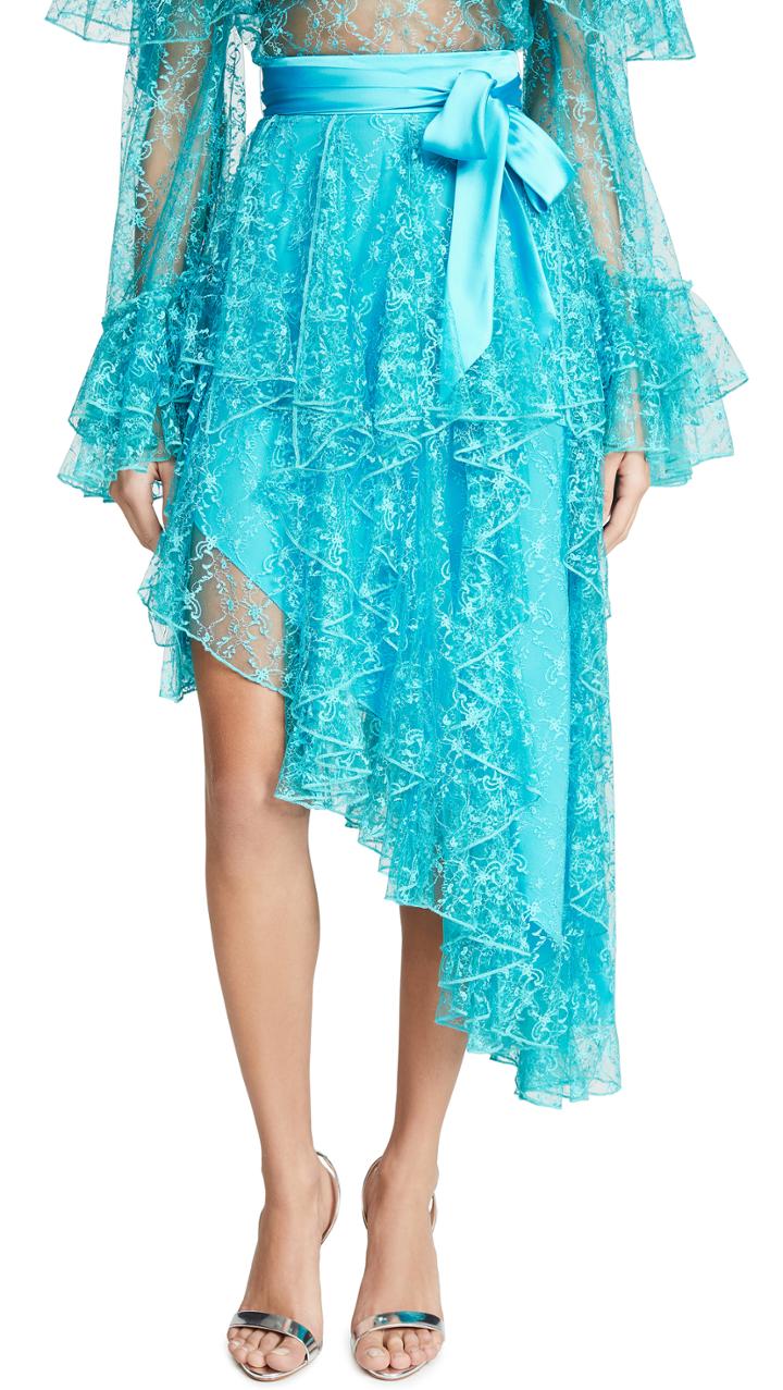 Rodarte Asymmetrical Lace Skirt