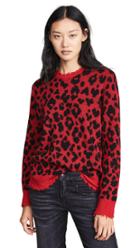 R13 Red Leopard Cashmere Sweater