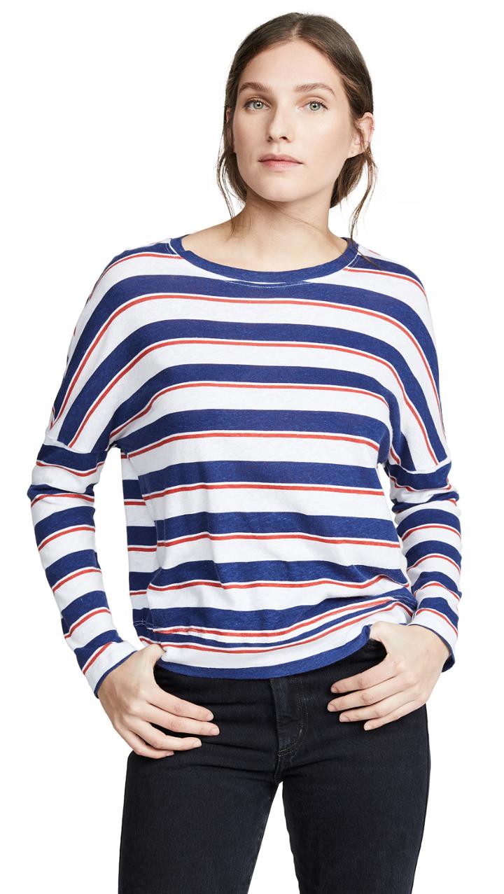 Sundry Stripes Easy Long Sleeve Tee