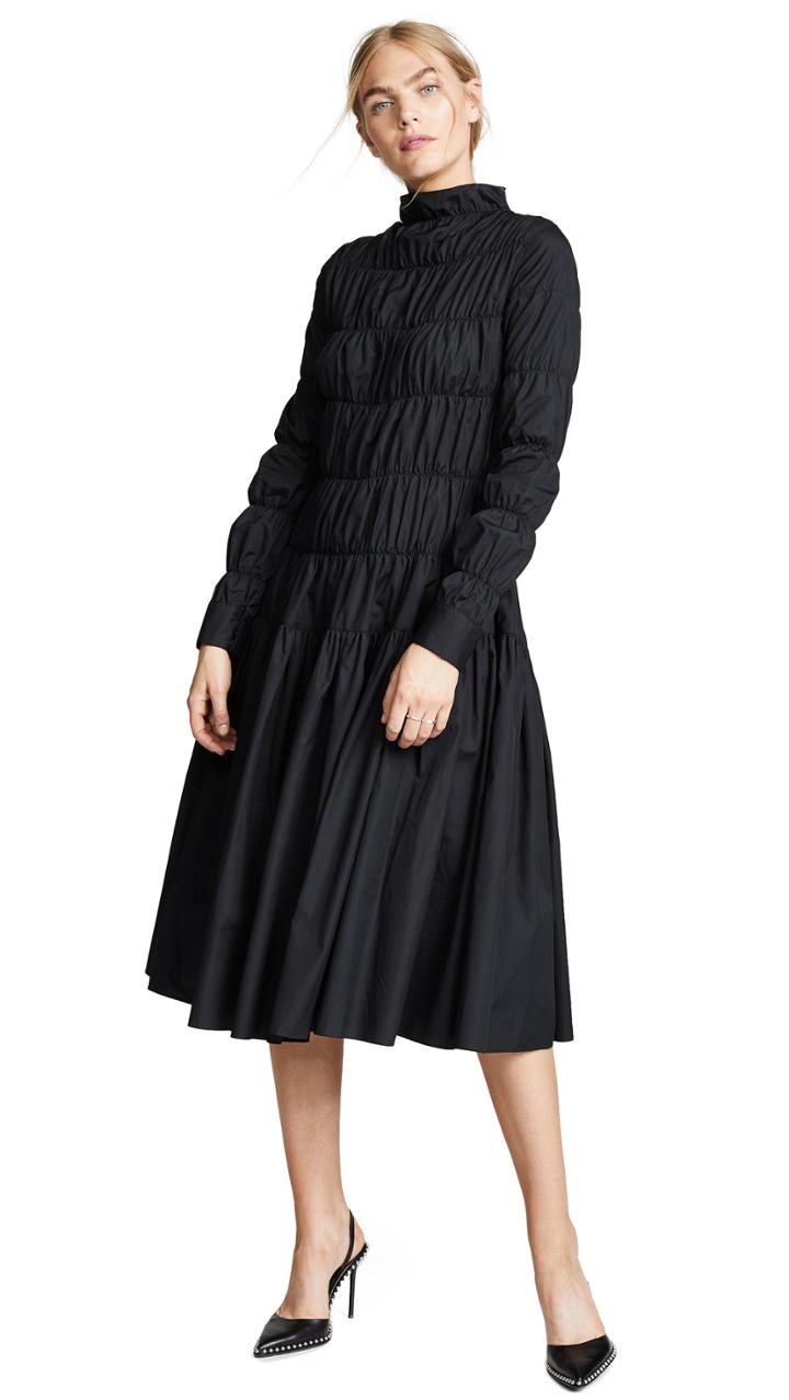 Jourden Poplin Gathered Midi Dress