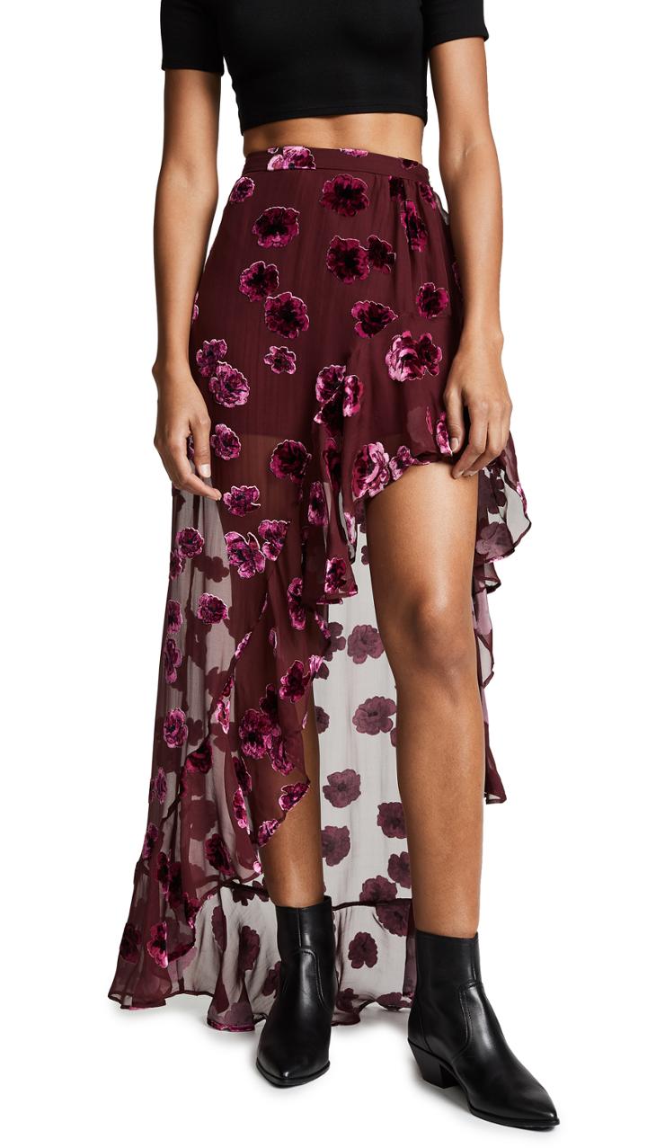 For Love Lemons Sophie Velvet Floral Skirt