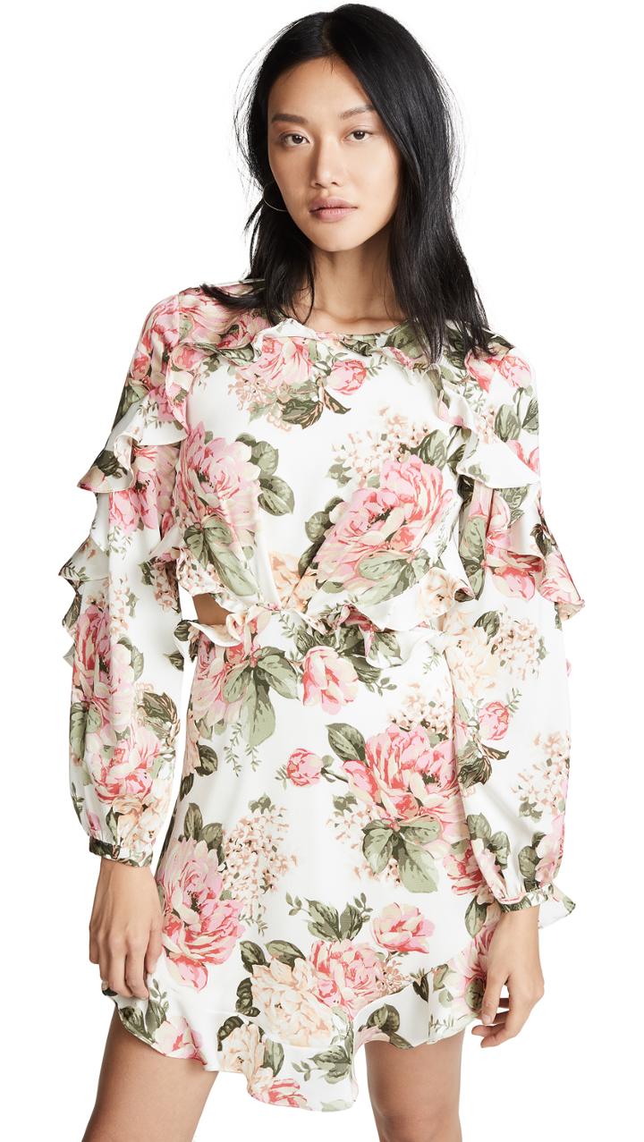 Divine Heritage Long Sleeve Cutout Dress