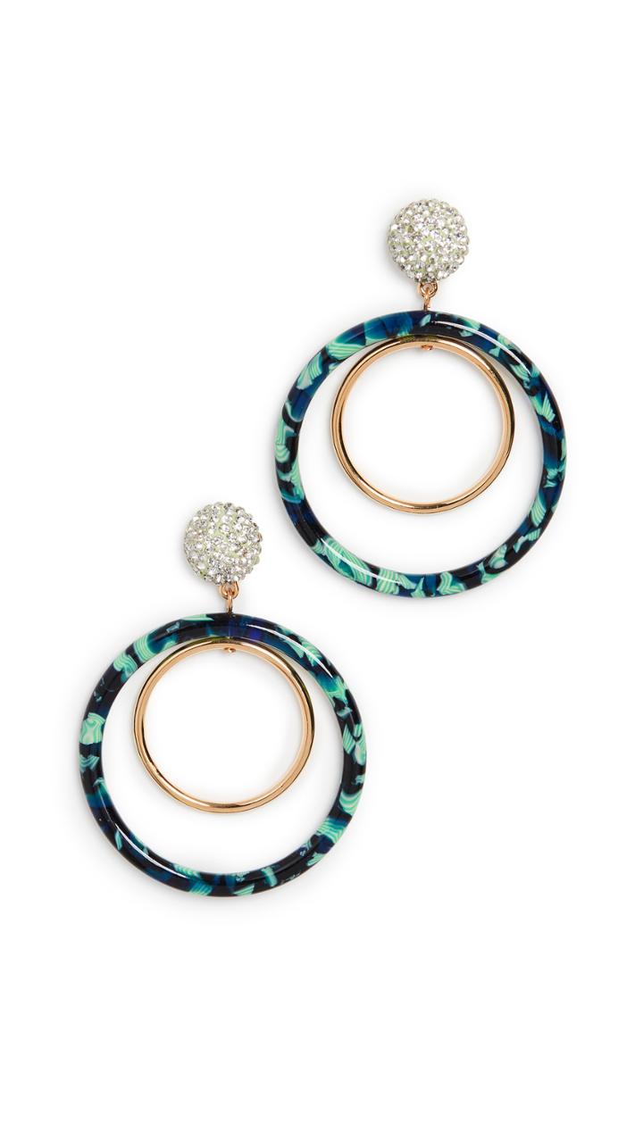 Lele Sadoughi Pave Double Hoop Earrings