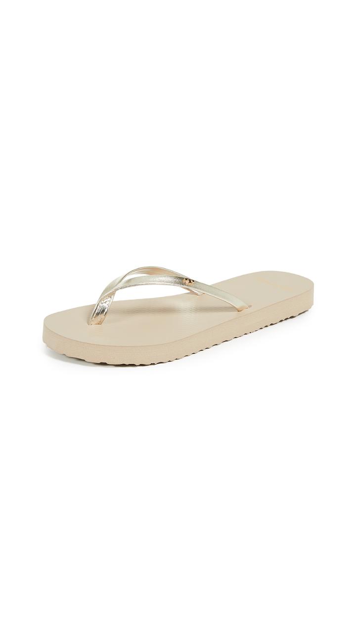 Tory Burch Metallic Leather Flip Flops