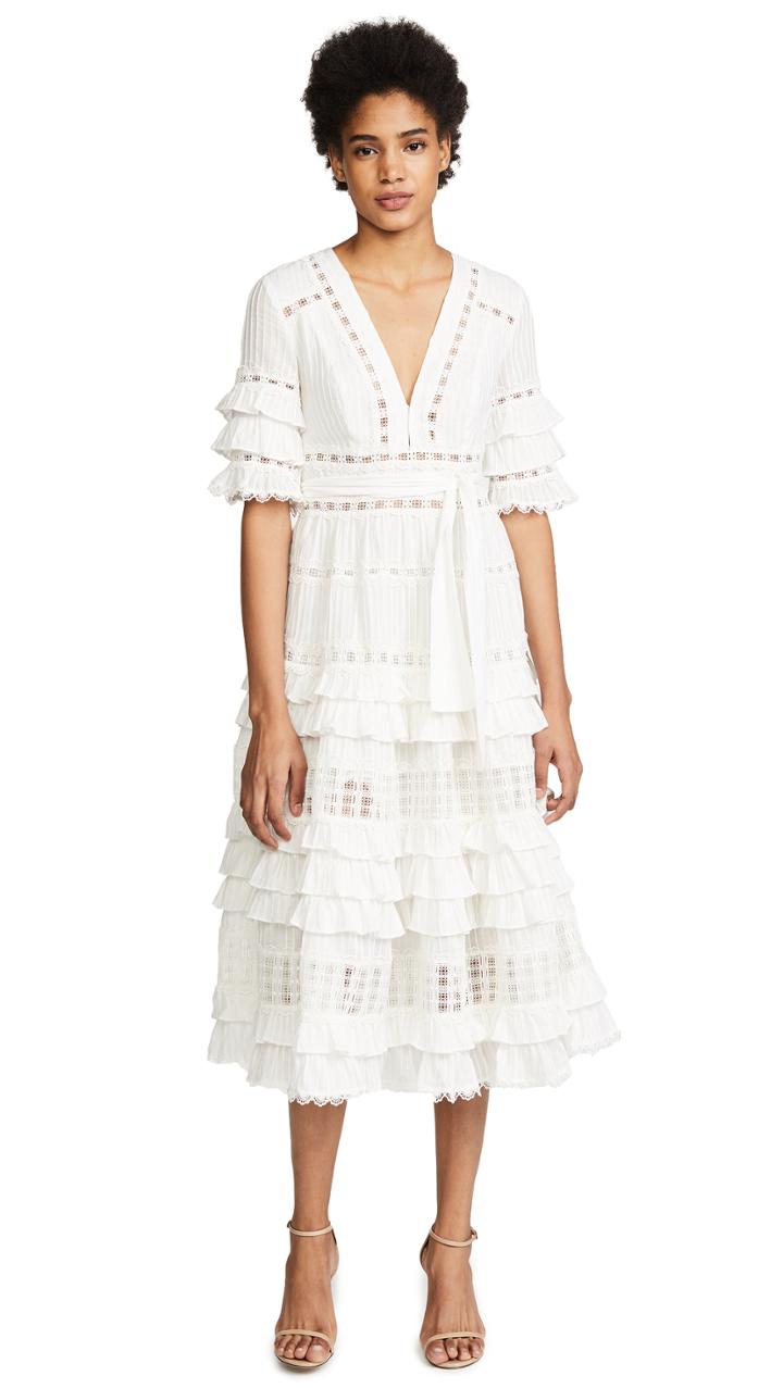 Zimmermann Corsair Frill Tier Long Dress