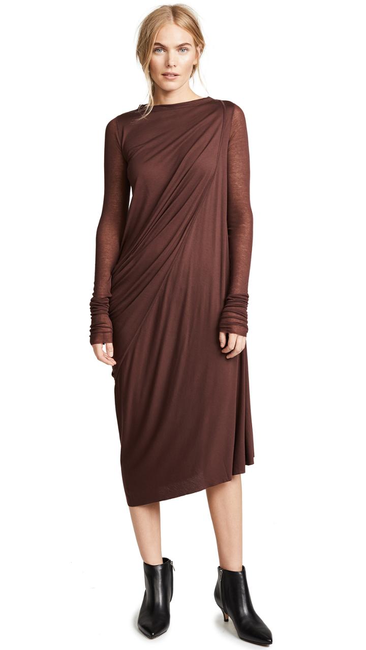 Rick Owens Lilies Drape Front Dress