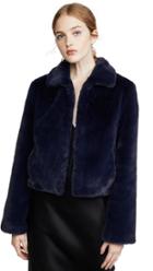 Adrienne Landau Short Faux Fur Jacket