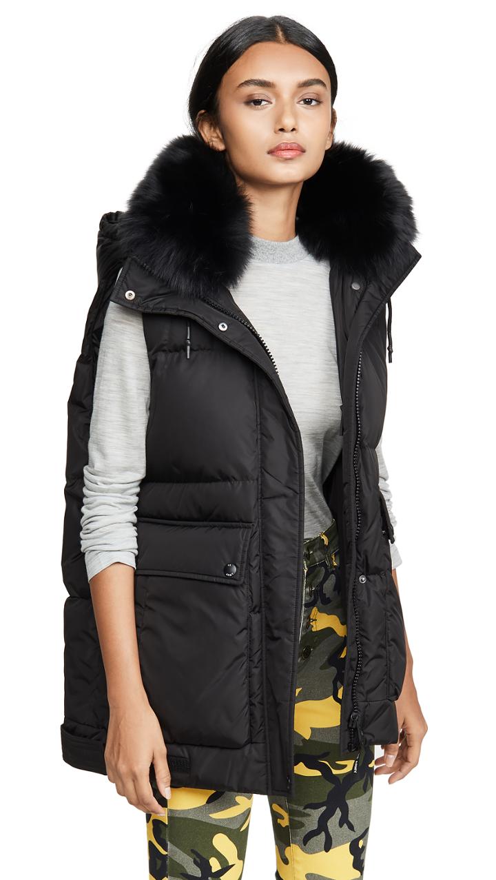 Army By Yves Salomon Fox Trim Vest