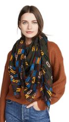 Moschino Rainbow Letter Logo Scarf