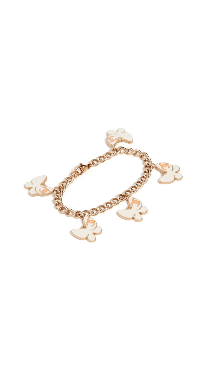 What Goes Around Comes Around Chanel Enamel Butterfly Charm Bracelet