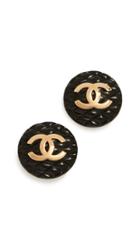 What Goes Around Comes Around Chanel Cc Round Clip On Earrings