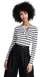 Autumn Cashmere Knotted Maritime Stripe Top