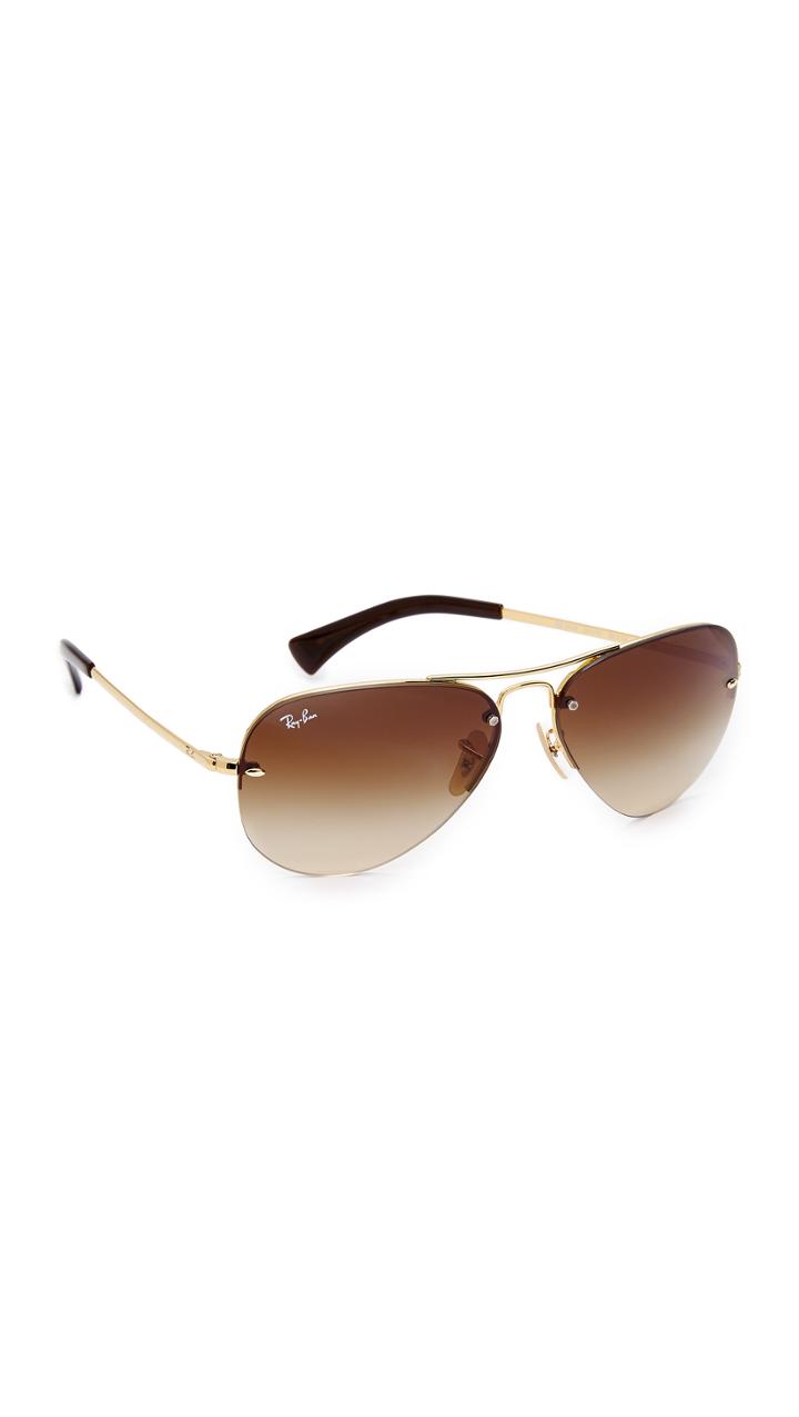 Ray Ban Rb3449 Classic Aviator Rimless Gradient Sunglasses