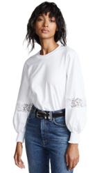 See By Chloe Lace Inset Balloon Sleeve Top