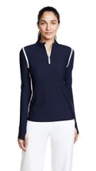 Tory Sport Parallel Stripe Reflective Quarter Zip Pullover