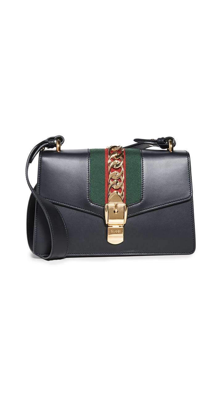 What Goes Around Comes Around Gucci Black Leather Sylvie Shoulder Bag