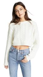 Re Done Cable Knit Crop Sweater