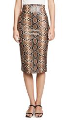 Commando Faux Leather Animal Midi Skirt