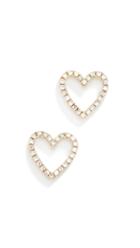Ef Collection 14k Diamond Open Heart Stud Earrings