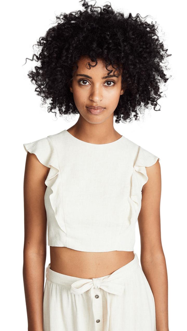 Lost Wander Crème De La Crème Ruffle Top