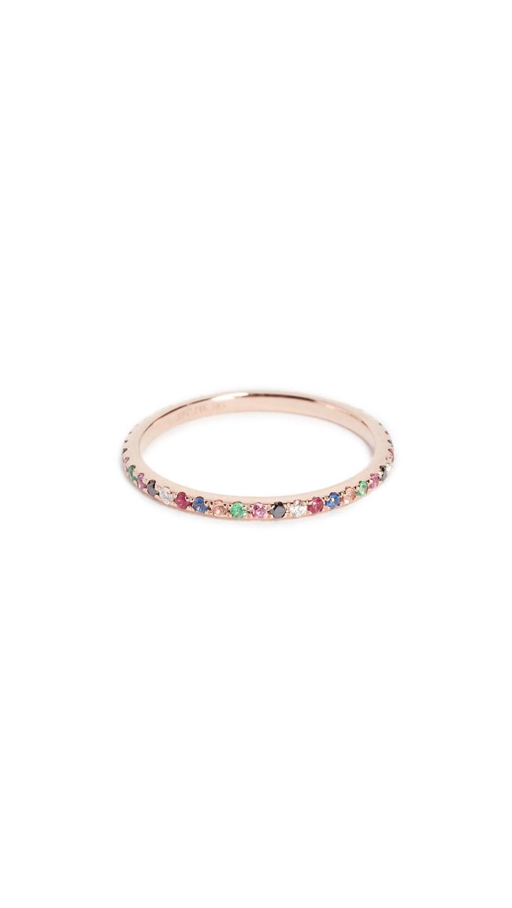 Ef Collection 14k Rose Gold Rainbow Eternity Band
