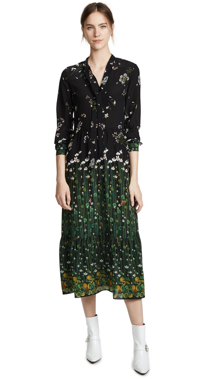 Red Valentino Dotted Long Sleeve Dress