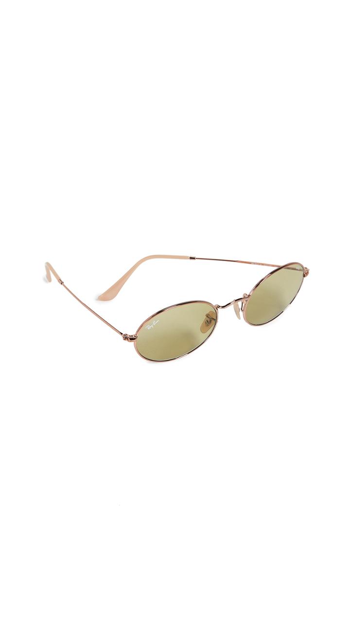 Ray Ban Rb3547n Icons Evolve Oval Skinny Flat Sunglasses