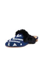 Soludos Sedona Faux Fur Beaded Mules