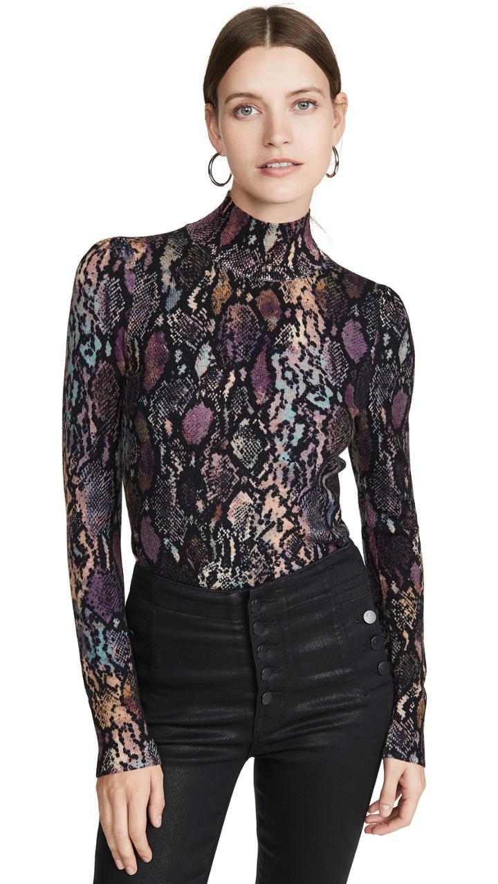 Rebecca Taylor Snake Turtleneck Pullover
