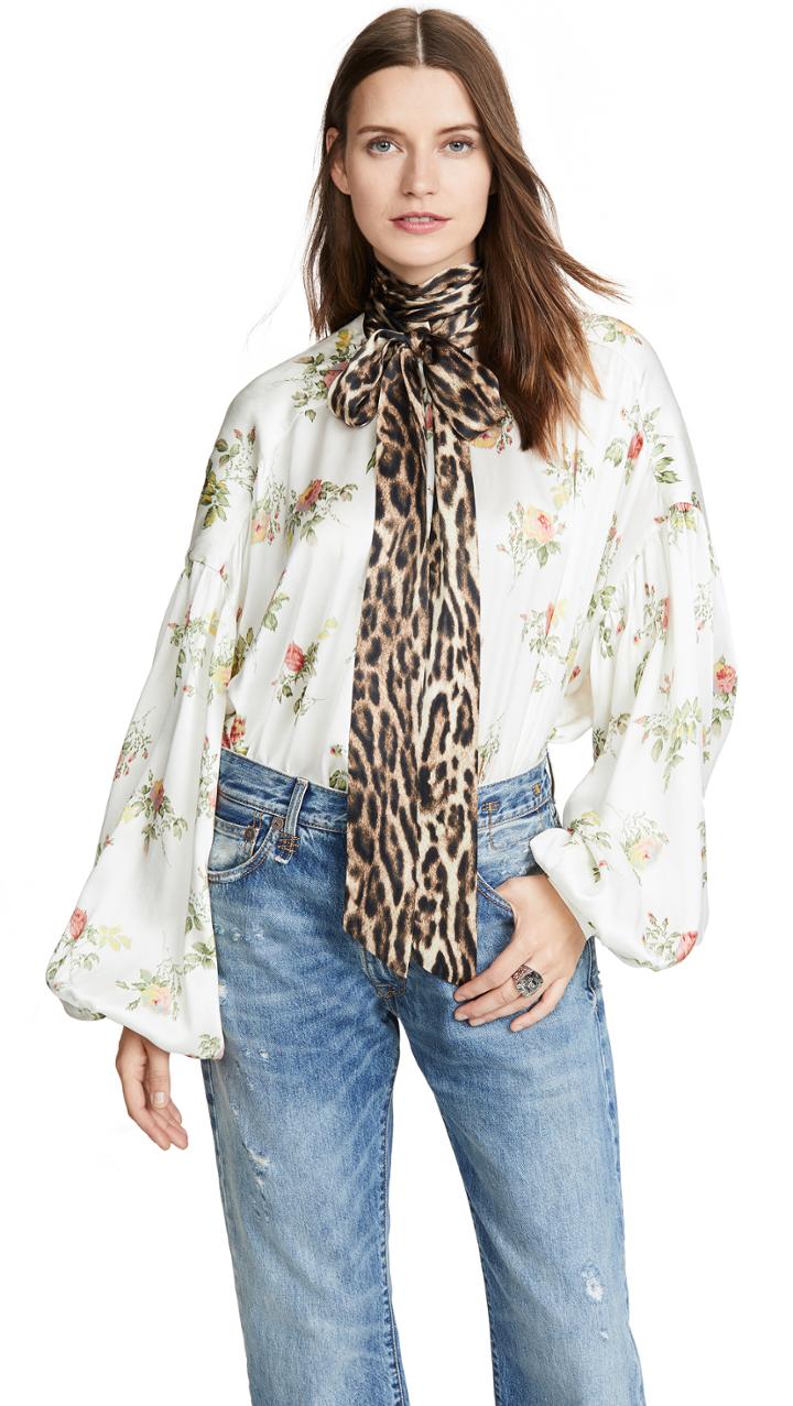 R13 Neck Tie Blouse