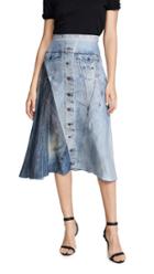 Colovos Silk Denim Skirt