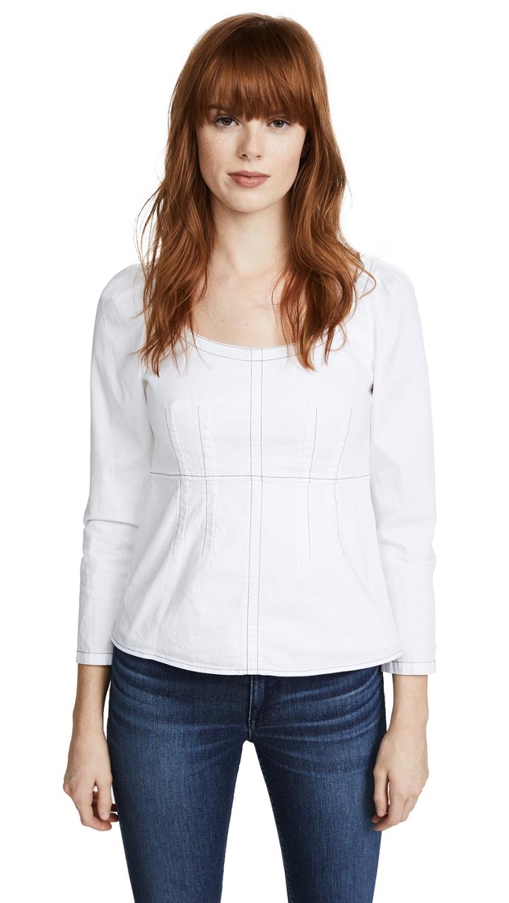 La Vie Rebecca Taylor Long Sleeve Twill Top