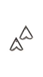 Ef Collection 14k Black Diamond Chevron Huggie Stud Earrings