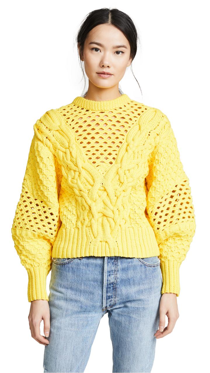 Prabal Gurung Claire V Neck Panel Knit Top