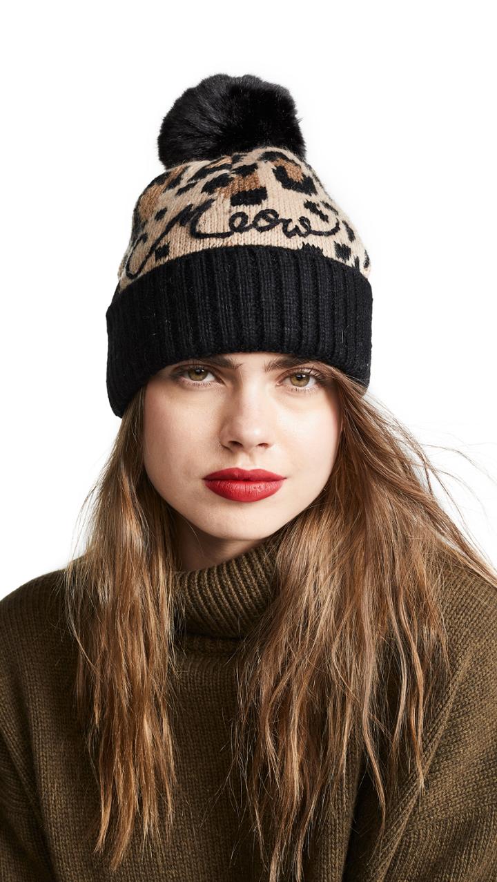 Kate Spade New York Leopard Beanie Hat