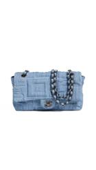 What Goes Around Comes Around Chanel Blue Denim Half Flap 10 Bag 