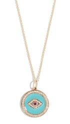 Sydney Evan 14k Evil Eye Medallion Necklace