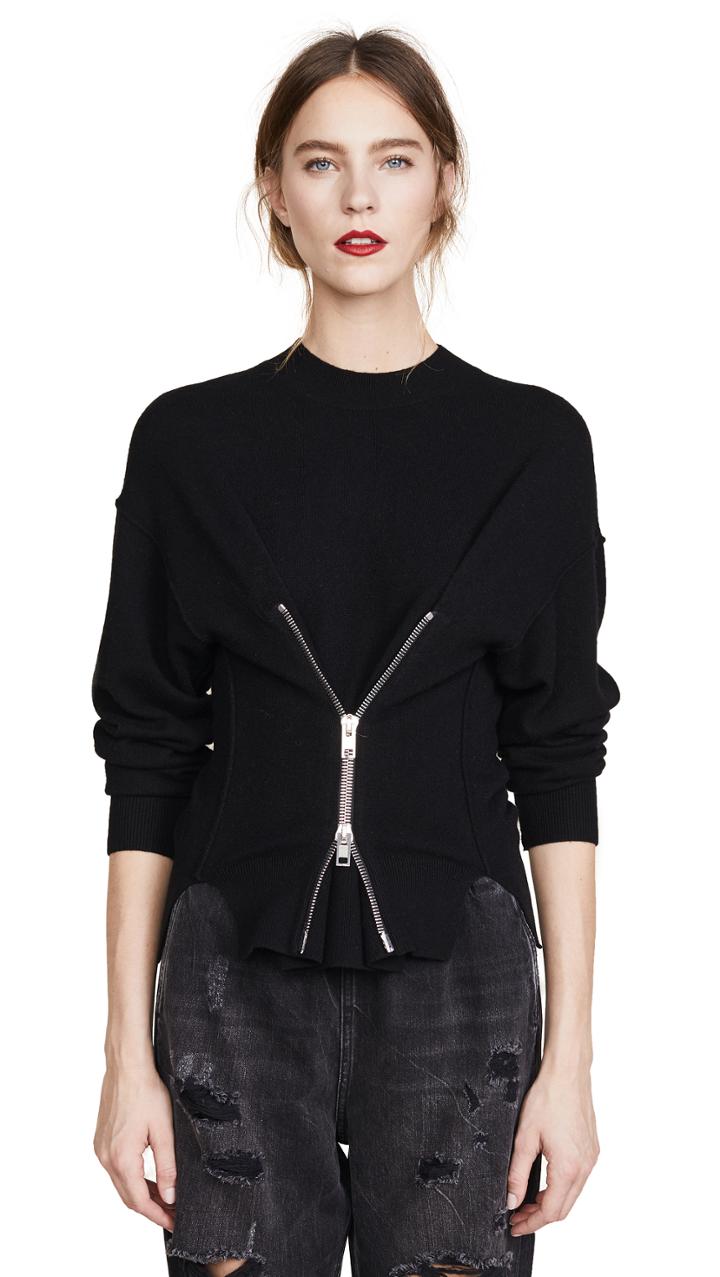 Alexander Wang Pullover With Cinched Zipper