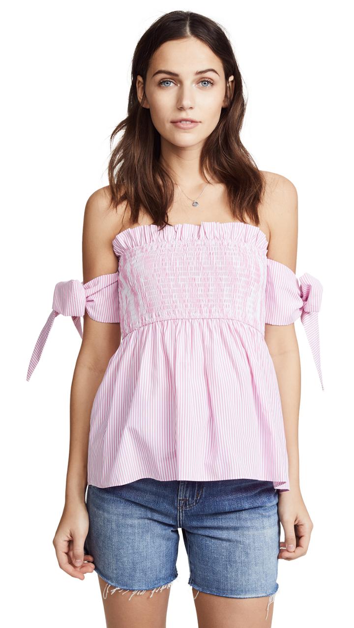 English Factory Off Shoulder Top With Smocking