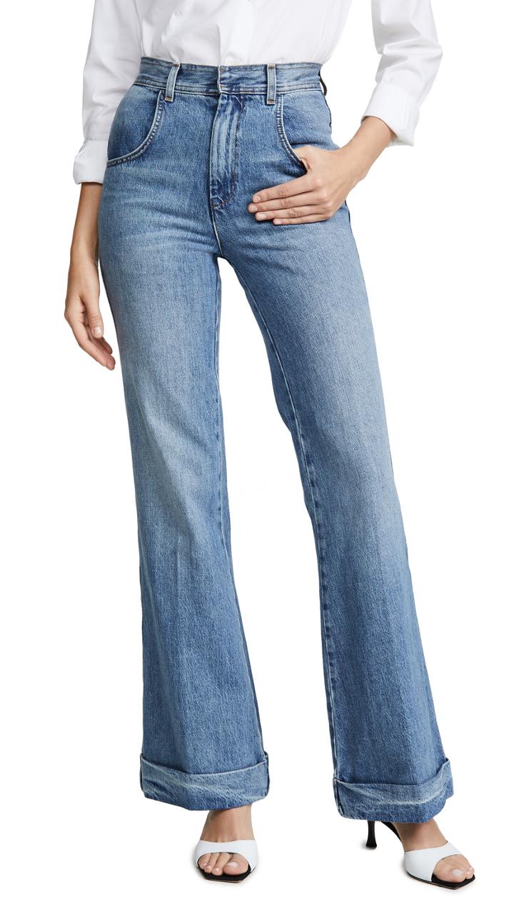 Re Done The 70 S Ultra High Rise Cuffed Bell Bottom Jeans