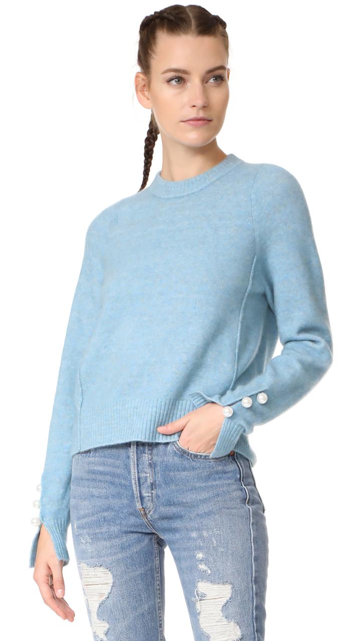 3 1 Phillip Lim Pullover With Imitation Pearl Cuffs