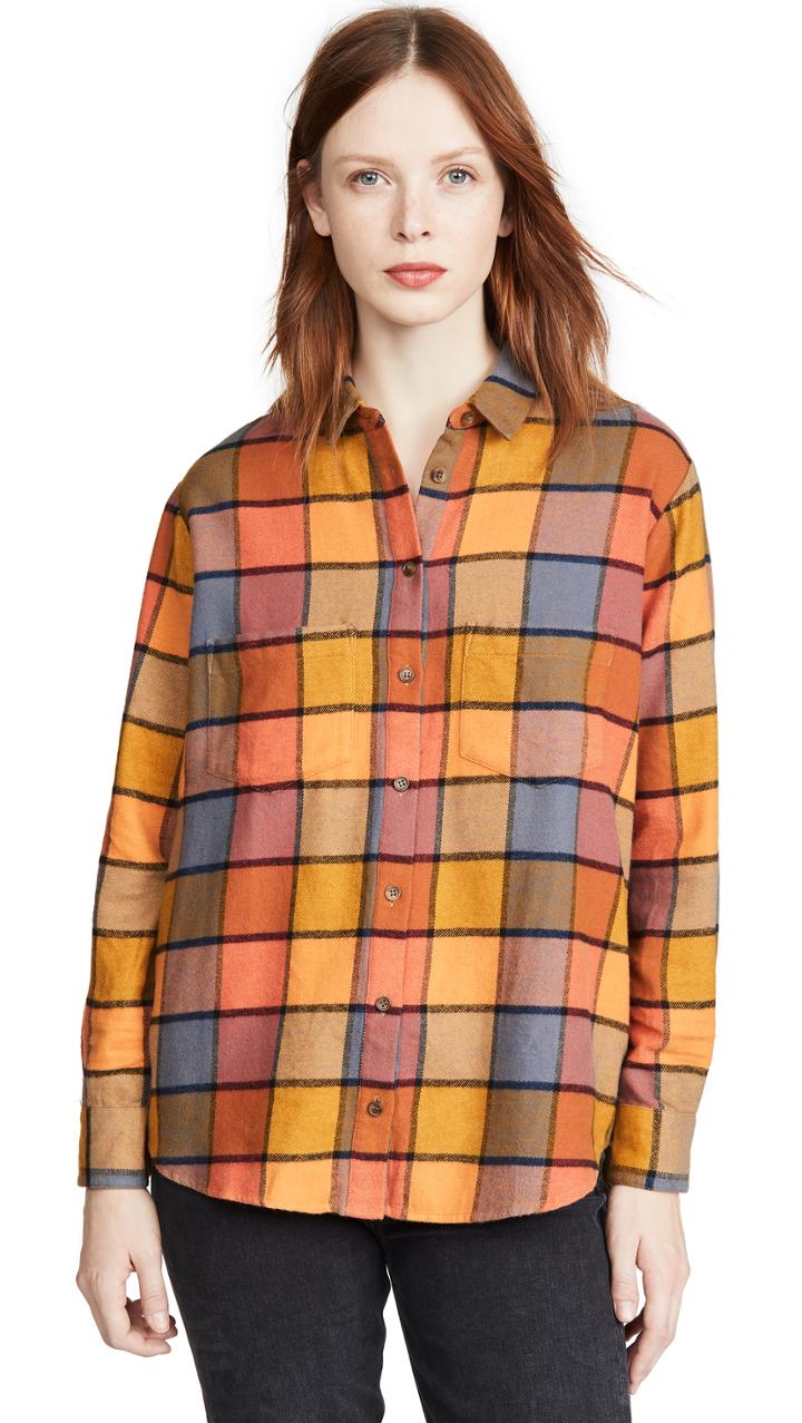 Madewell Rainbow Plaid Sunday Button Down Shirt