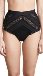 Zimmermann Heathers Pintuck Lace High Bikini Bottoms