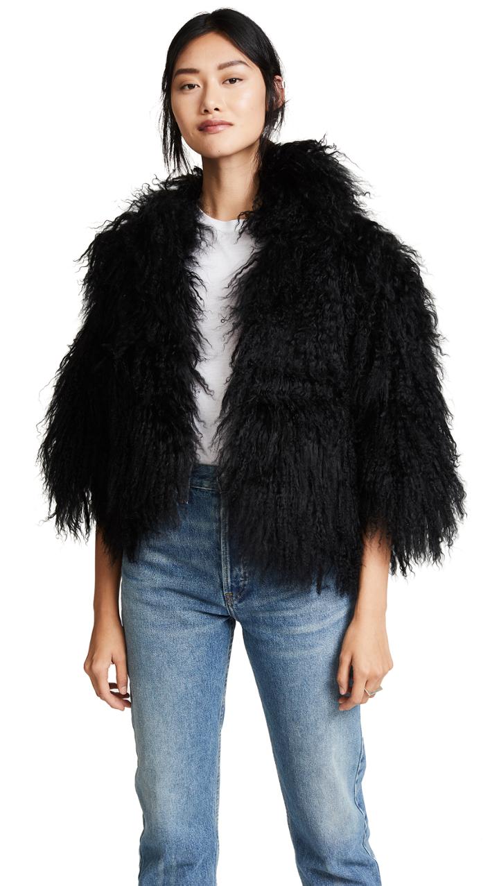 Adrienne Landau Mongolian Lamb Jacket