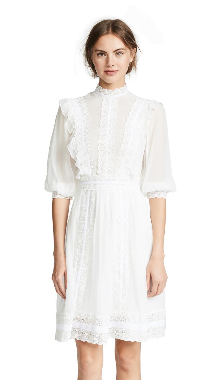 Costarellos Mock Neck Bishop Sleeve Dress