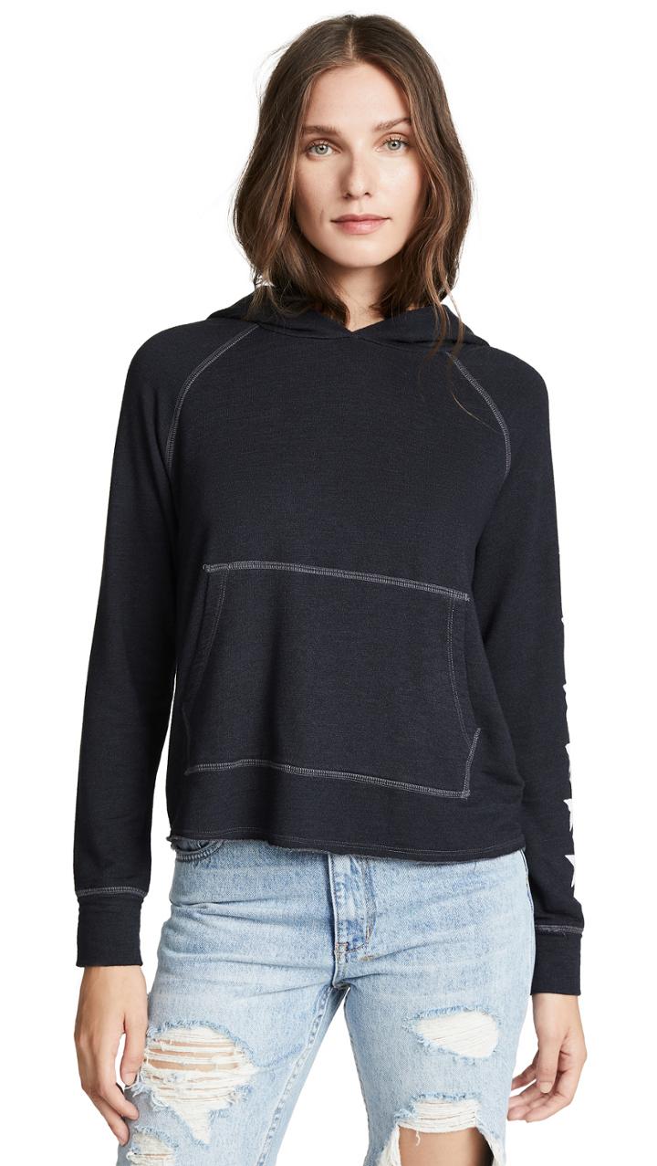 Sundry Side Stars Cropped Hoodie