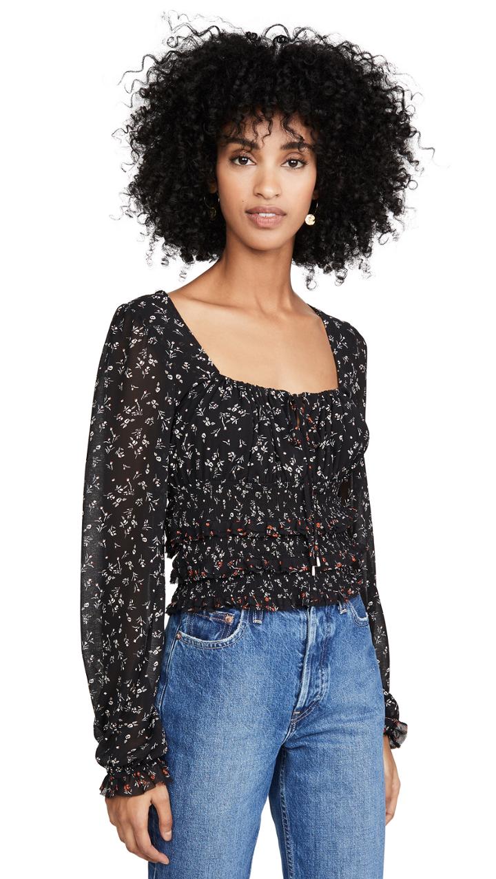 Free People Printed Lolita Top