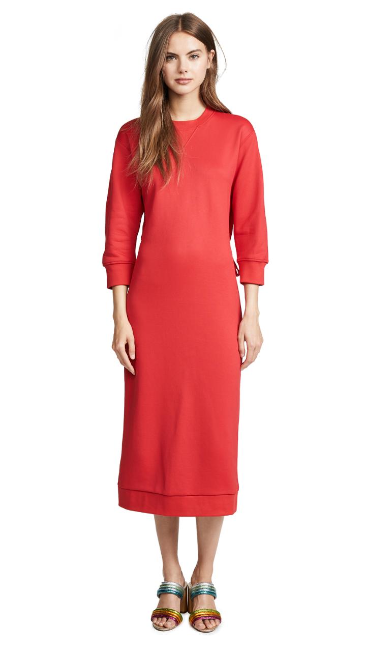 Tibi Open Back Sweatshirt Dress