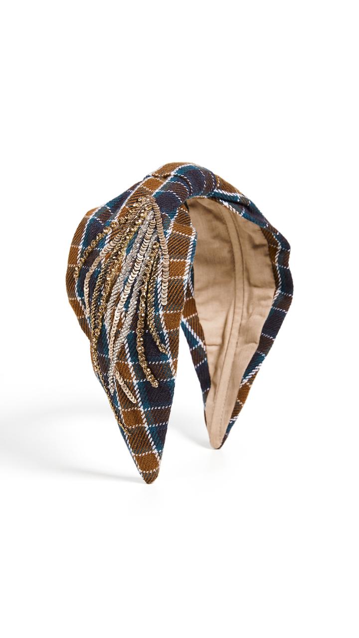 Namjosh Brown Plaid Headband